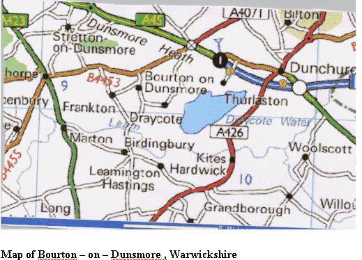 UK Map of Bourton on Dunsmore, WW